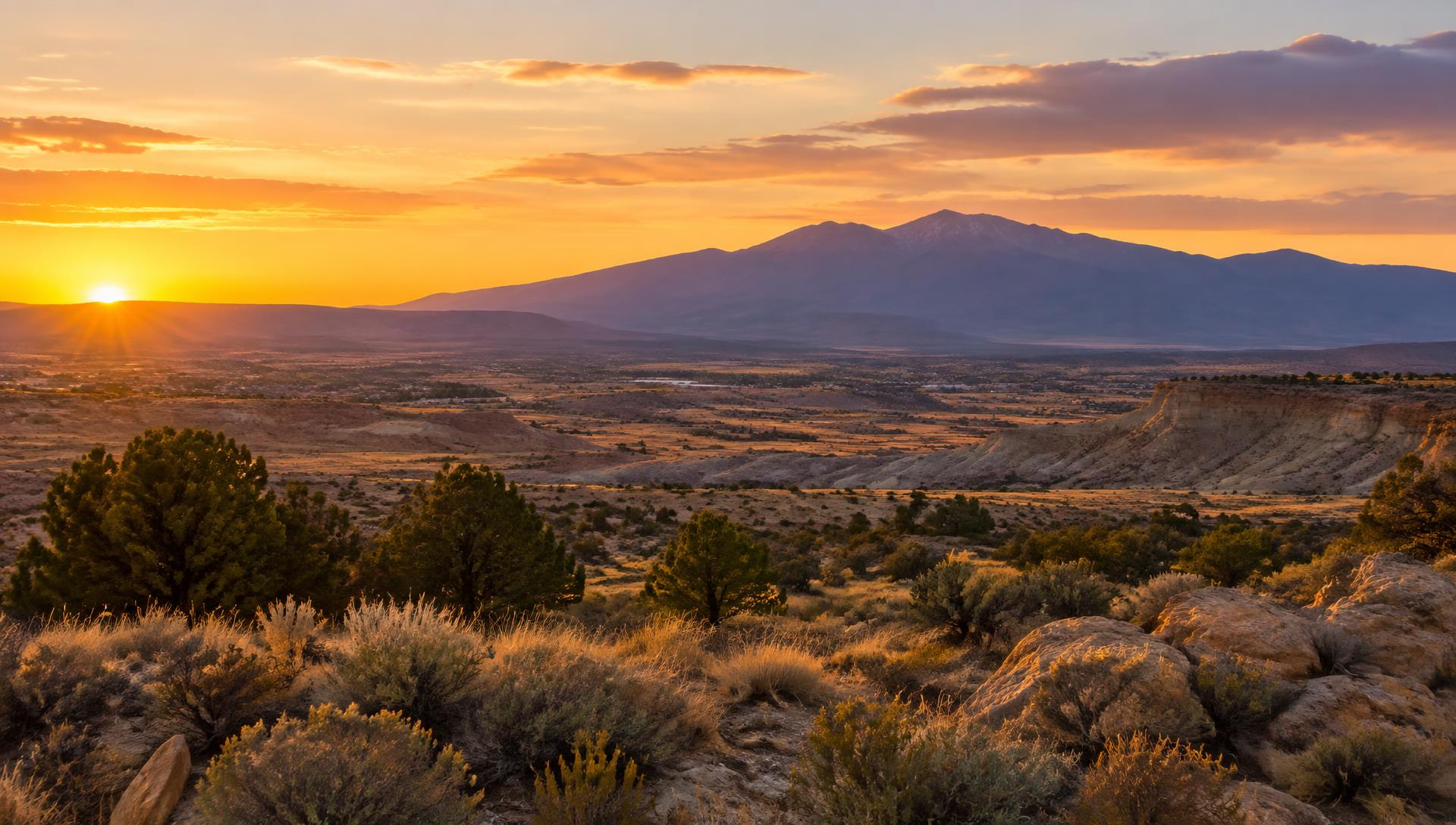 The Colorado high desert at sunset